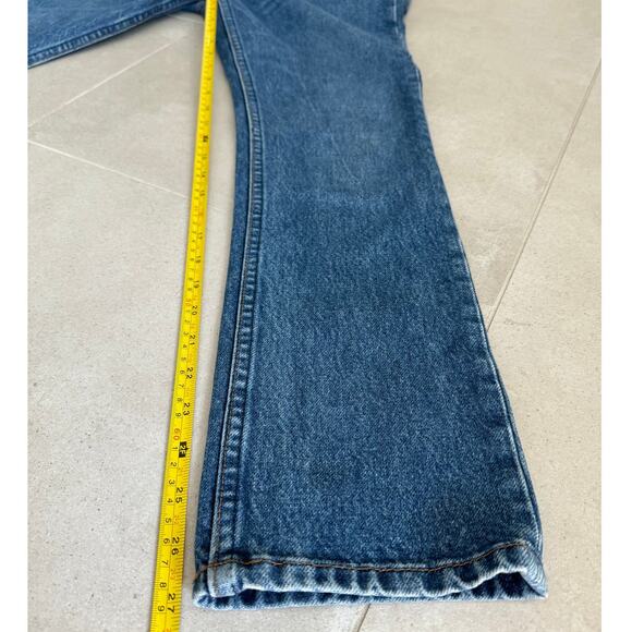 Reformation Mid Rise Button Fly Straight Leg Jeans, Baltic Wash, Size 25 - Picture 7 of 10